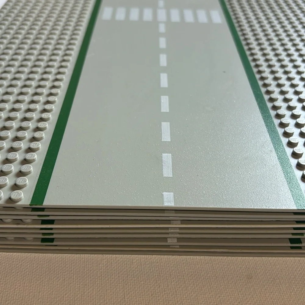 LEGO City  Road Base Plates LEGO City Street Gray Curve Crosswalk Straight 1978
